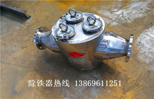 液體管道除鐵器，永磁液體管道式除鐵器_遠力永磁液體管道式除鐵器12000高斯 可定制工作原理_安裝示意圖